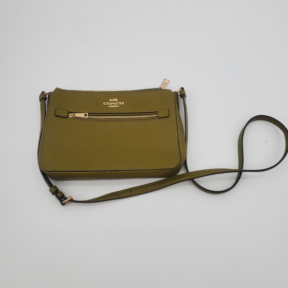 Coach green and gold Gallery file bag crossbody new without tags